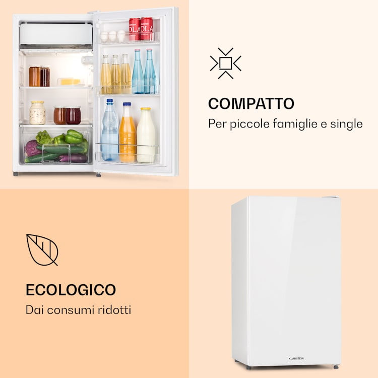 Luminance Frost - Frigorifero, 91 L, vano per le verdure, 2 ripiani in vetro