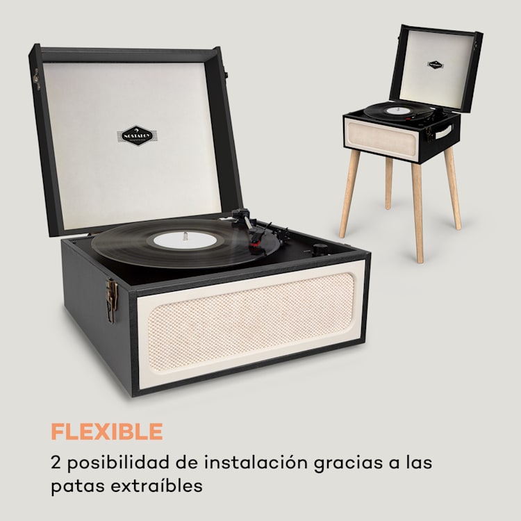 Sarah Ann Tocadiscos Bluetooth USB 33, 45 y 78 rpm negro/crema Sin radio DAB+/FM