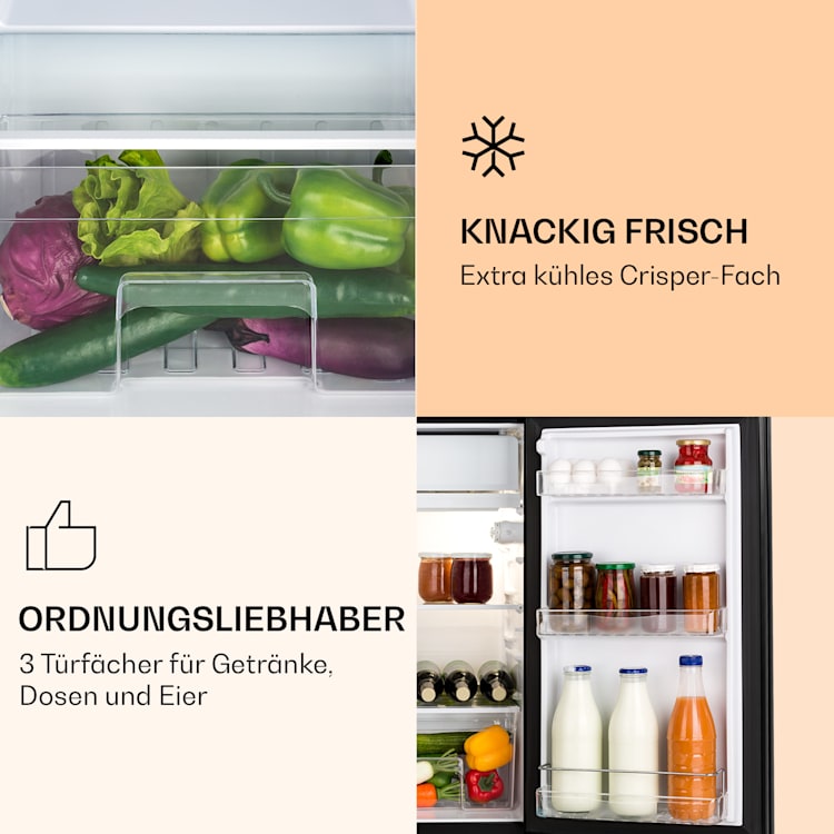 Luminance Frost Kühlschrank 91L Crisper-Fach 2 Glasböden