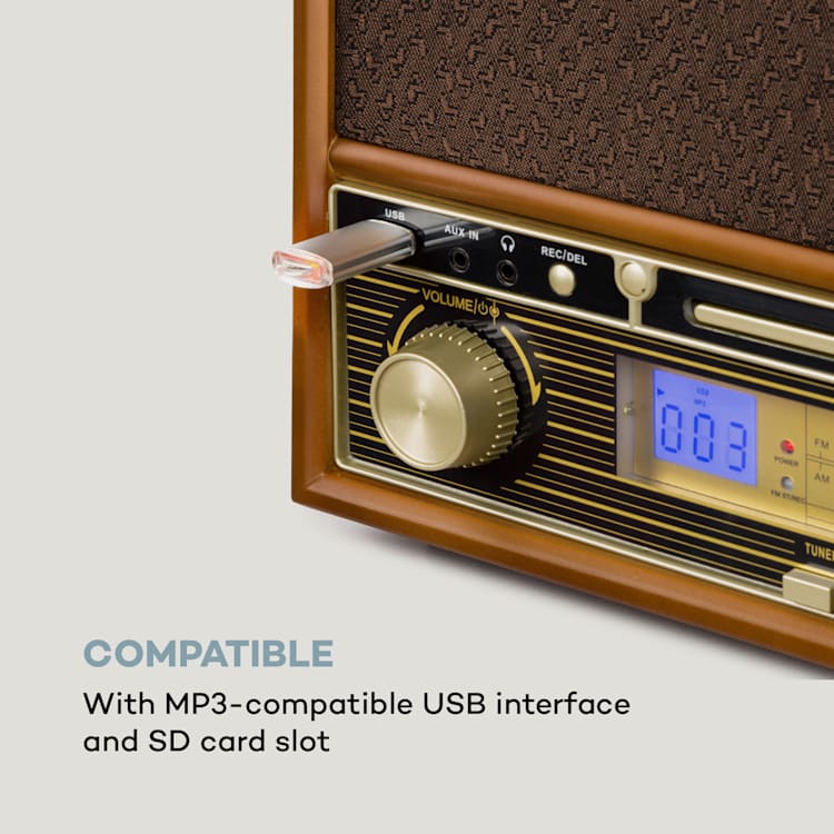 Belle Epoque 1910 retro stereo-installatie platenspeler CD speler luidspreker
