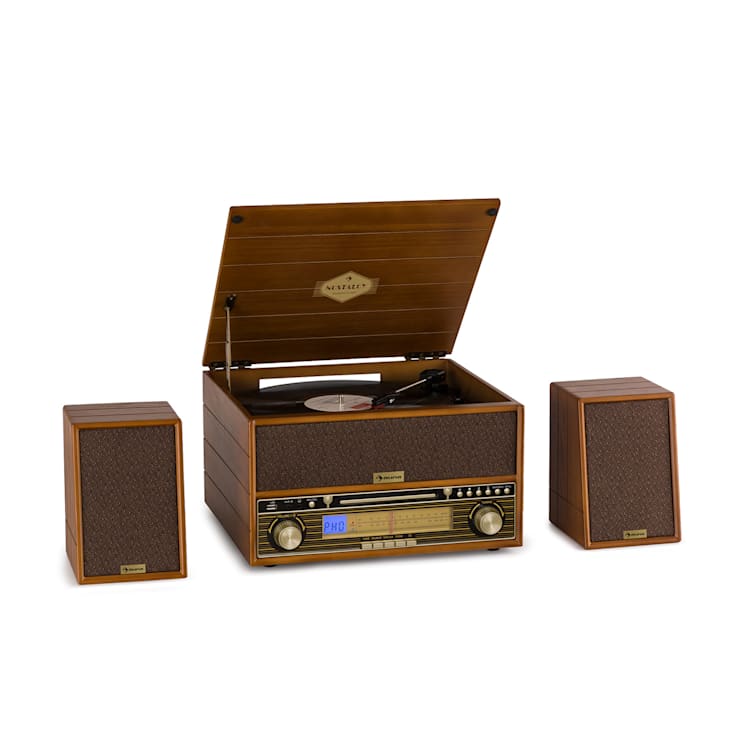 Belle Epoque 1910 Retro-Stereoanlage Plattenspieler CD Lautsprecher