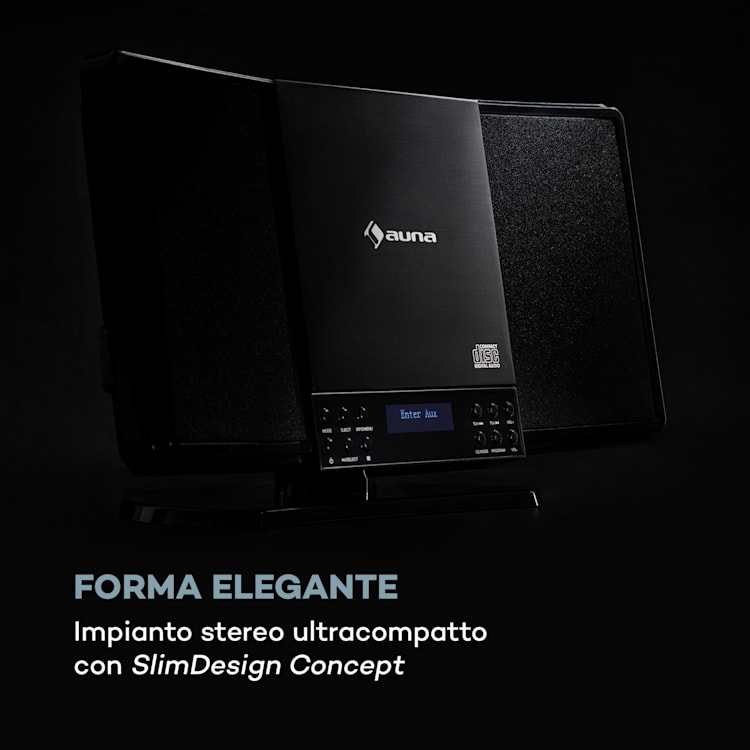 V14-DAB Imianto Stereo Verticale CD FM e DAB+ BT nero Nero