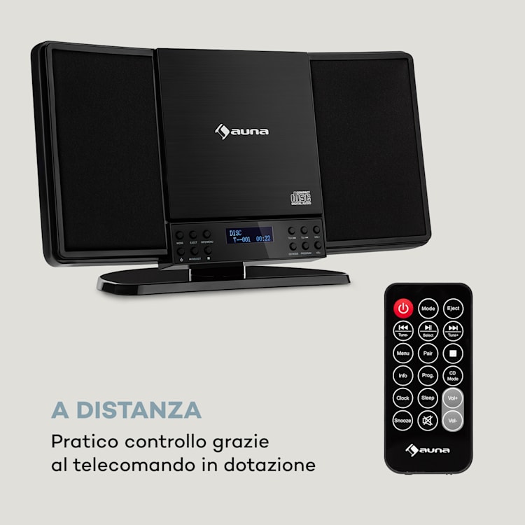 V14-DAB Imianto Stereo Verticale CD FM e DAB+ BT nero Nero