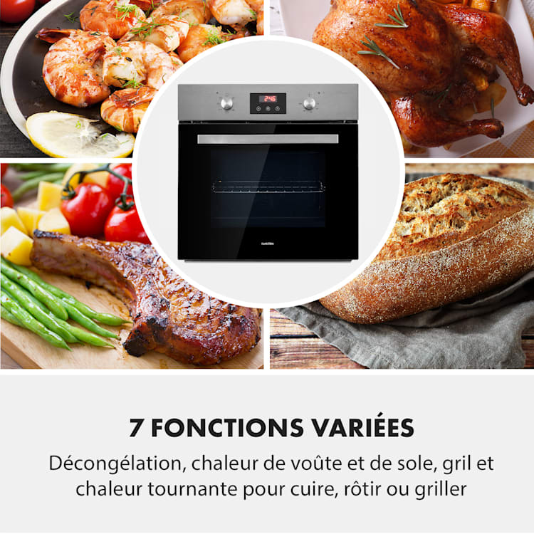 Kalahari Four électrique encastrable 2300W 7 fonctions - noir