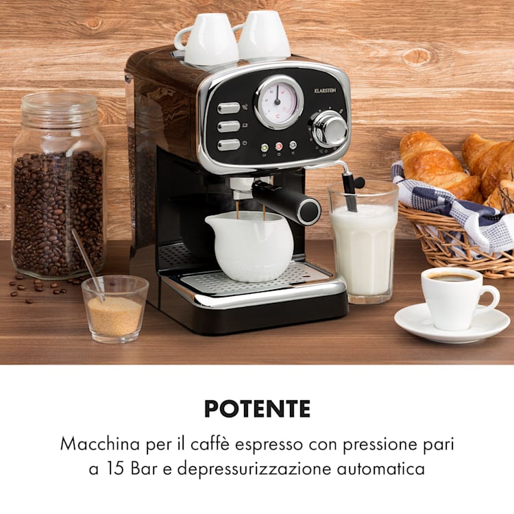 Espressionata Gusto Macchina per caffè espresso 1100W 15 bar nero Nero