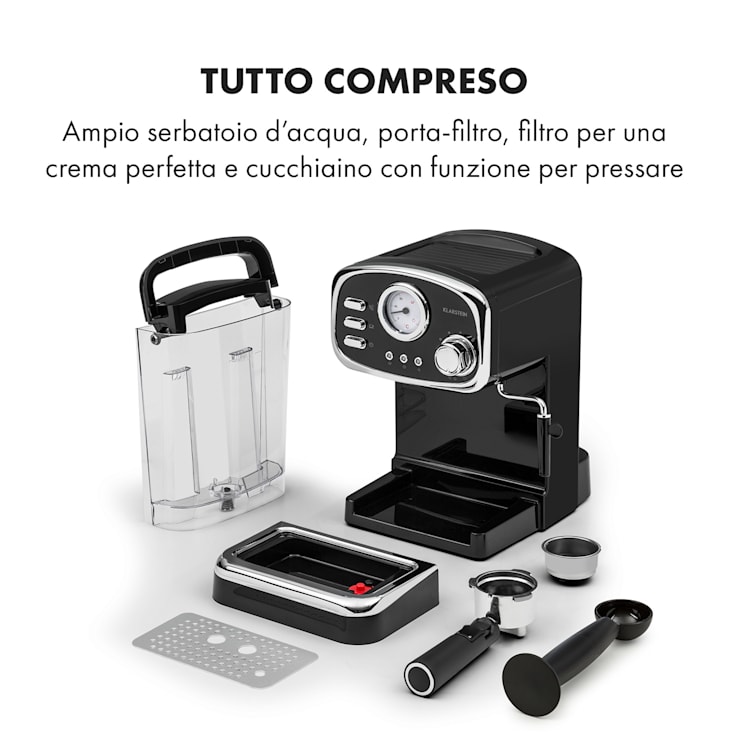 Espressionata Gusto Macchina per caffè espresso 1100W 15 bar nero Nero