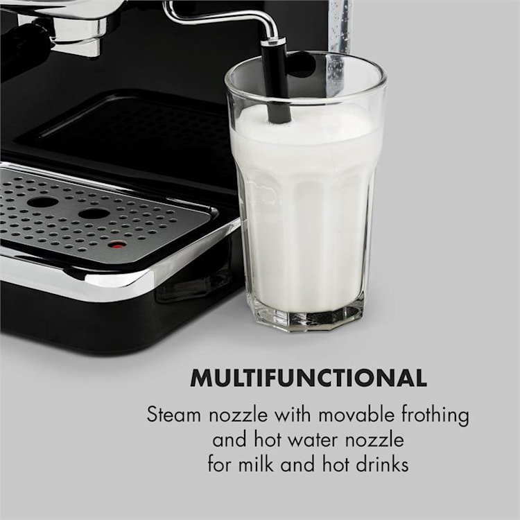 Espressionata Gusto Espressomaschine 1100W 15 Bar Druck schwarz Schwarz