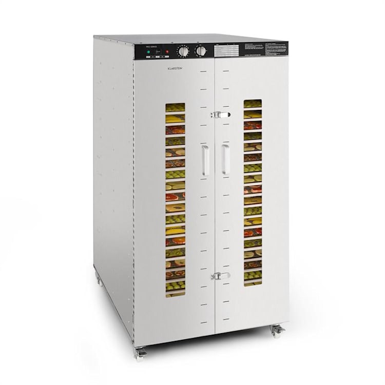 Master Jerky 24, szárítógép, 4500 W, 40 - 90 °C, 15 órás időzítő, nemesacél, ezüst 24 tálca