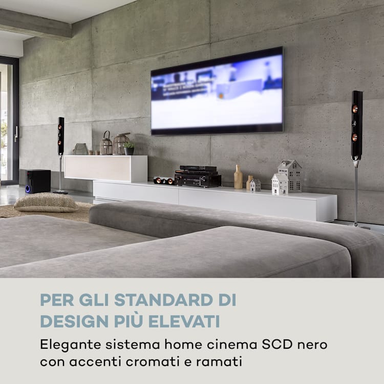 Areal Nobility Surround-System a 5.1 canali 120 W RMS BT 3.0 USB SD AUX