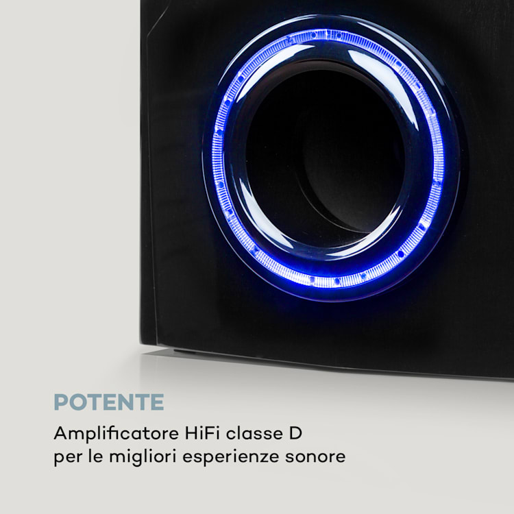 Areal Nobility Surround-System a 5.1 canali 120 W RMS BT 3.0 USB SD AUX
