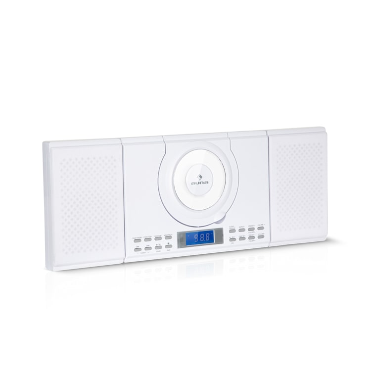 Wallie Microsystem CD-Player Bluetooth USB-Port Fernbedienung weiß