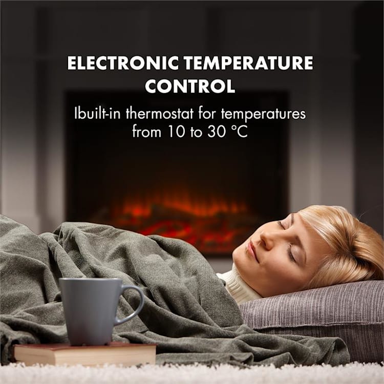 Bern Cheminée électrique 750W 1500W LED télécommande MDF - blanc