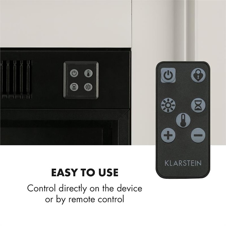 Bern Cheminée électrique 750W 1500W LED télécommande MDF - blanc