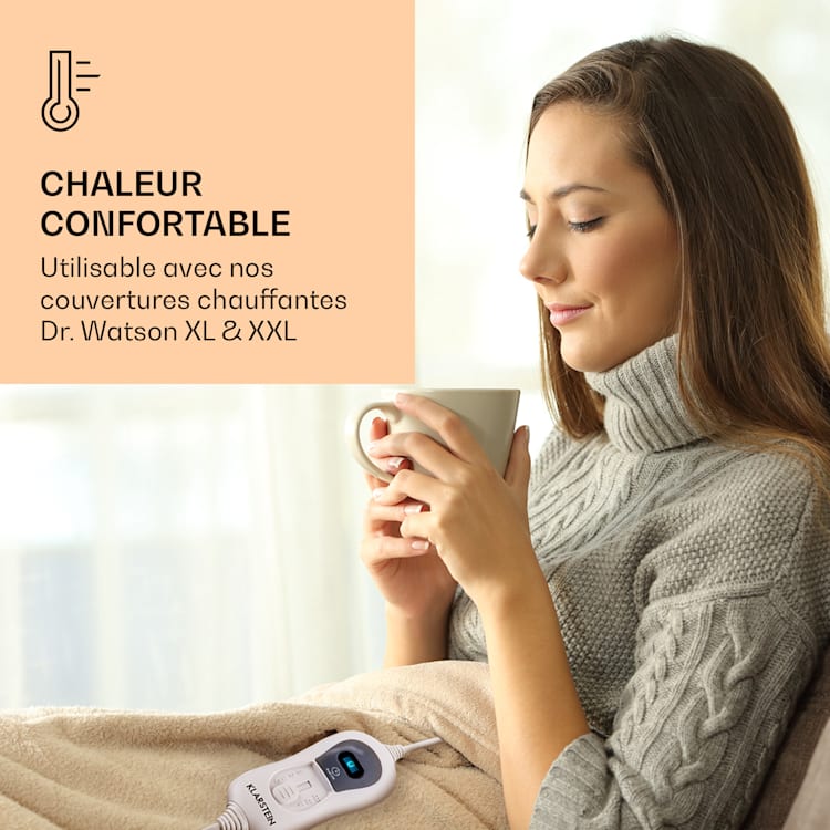 Télécommande pour couverture chauffante Dr. Watson XL & XXL Pièce de rechange Écran LED 2 m amovible