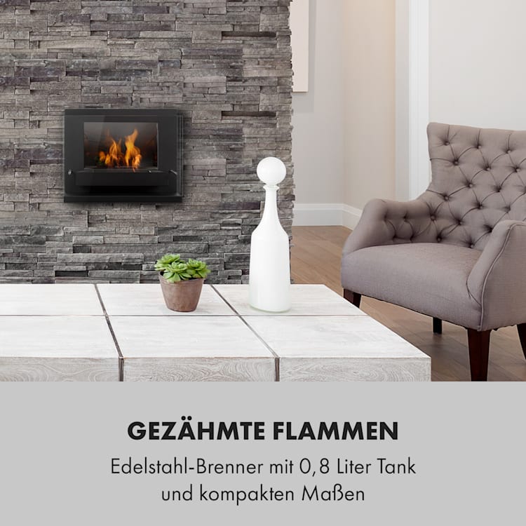 Phantasma Vidro Ethanol-Kamin rauchfrei Edelstahl-Brenner 2h Stahl schwarz