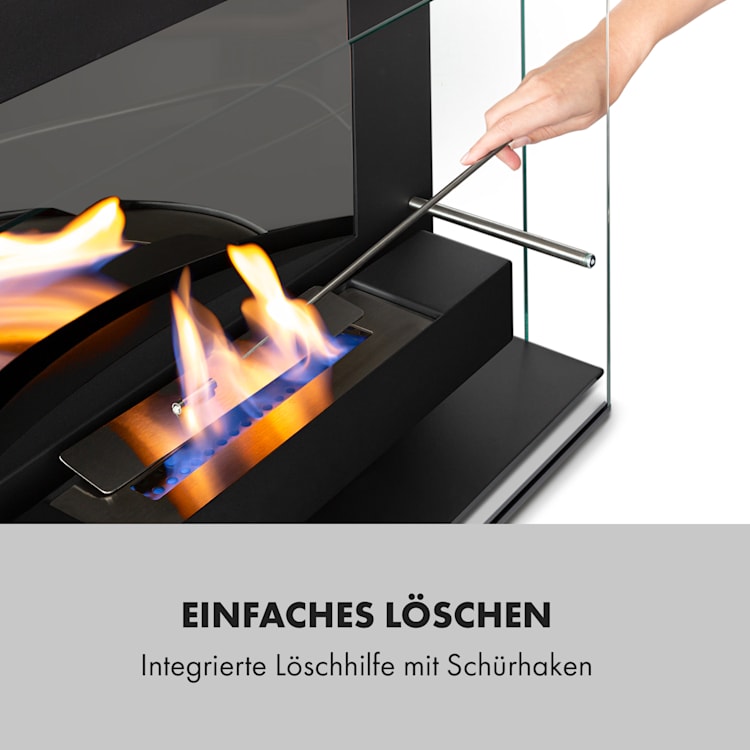 Phantasma Vidro Ethanol-Kamin rauchfrei Edelstahl-Brenner 2h Stahl schwarz