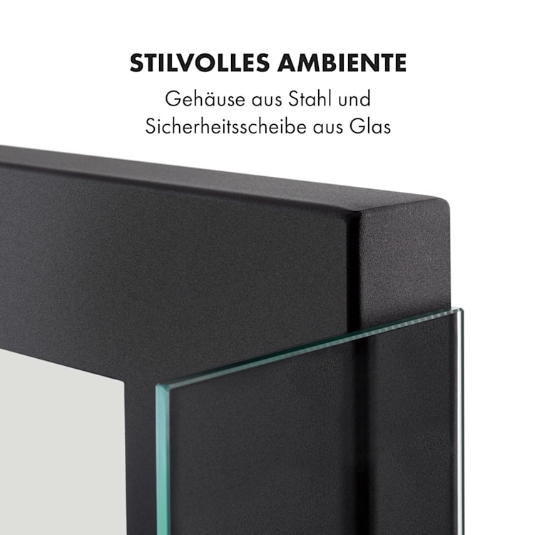 Phantasma Vidro Ethanol-Kamin rauchfrei Edelstahl-Brenner 2h Stahl schwarz