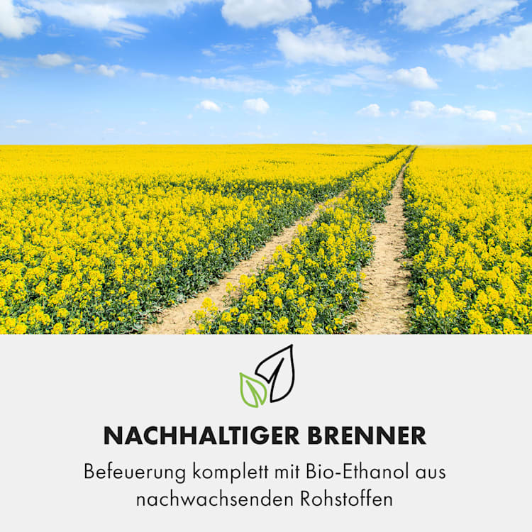 Phantasma Vidro Ethanol-Kamin rauchfrei Edelstahl-Brenner 2h Stahl schwarz