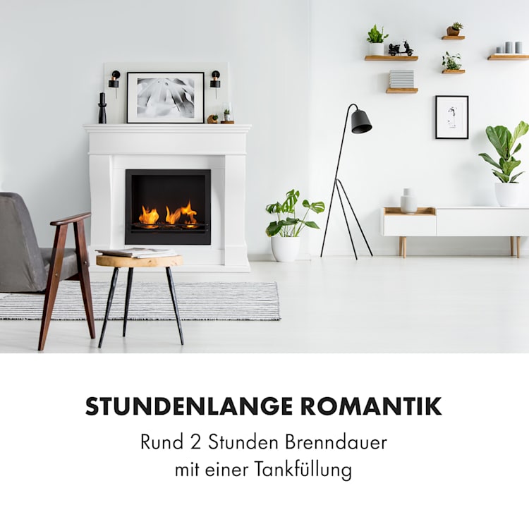 Phantasma Cottage Pillar Ethanol-Kamin rauchfrei Edelstahl-Brenner 3 x 300ml 2h Edelstahl weiß / schwarz