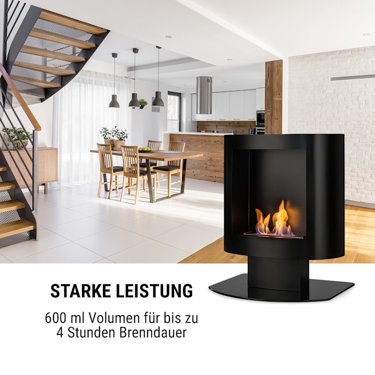 Phantasma Tower Ethanol-Kamin Sicherheitsbrenner Löschhilfe schwarz Schwarz
