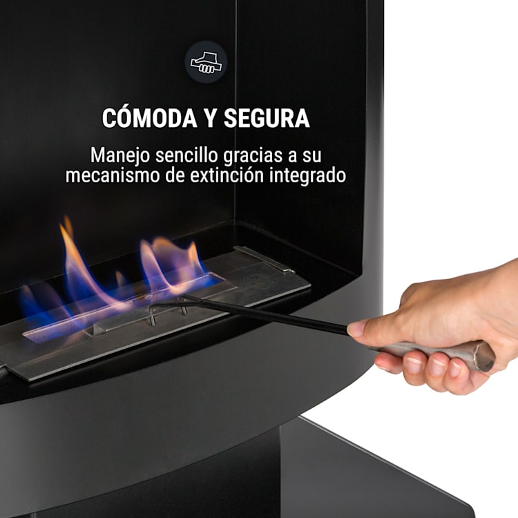 Phantasma Tower chimenea de etanol Quemador seguro Ayuda de extinción Negro Negro