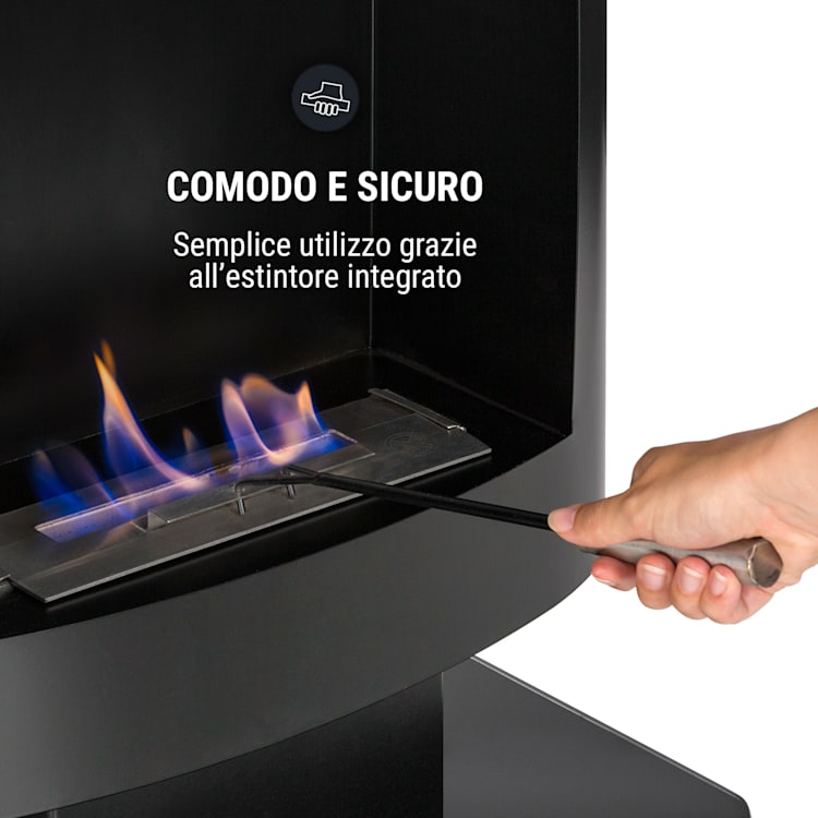 Phantasma Tower camino a etanolo bruciatore di sicurezza dispositivo di estinzione nero Nero