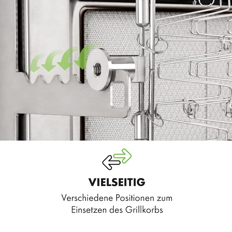 Crossfire Vertikaler Gasgrill 800°C Infrarot-Brenner 12.000 BTU silber