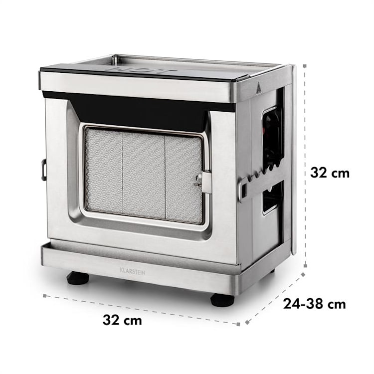 Crossfire Vertikaler Gasgrill 800°C Infrarot-Brenner 12.000 BTU silber