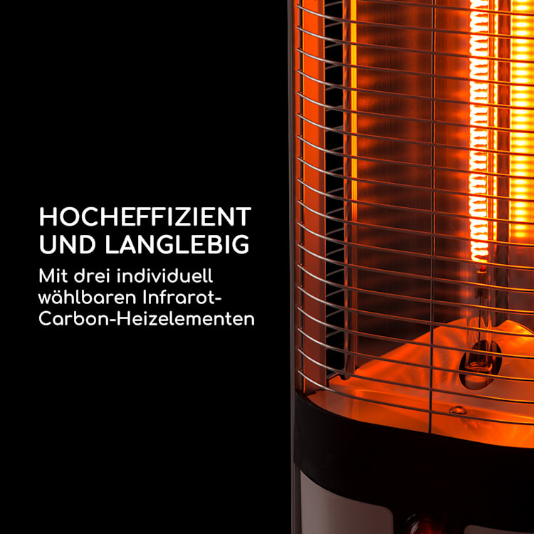 Megalith Heizstrahler 2700W Carbon-Heizelemente LED-Licht