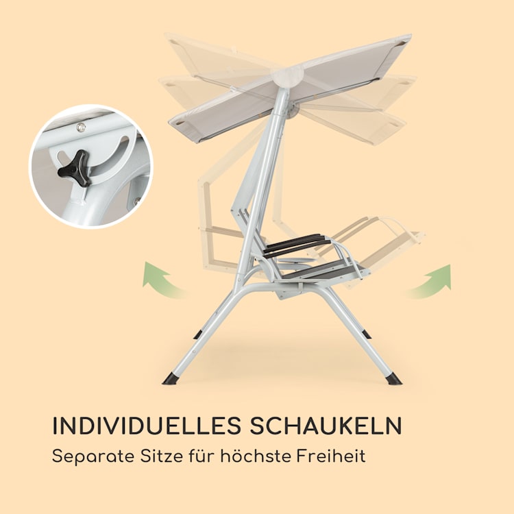 Blumfeldt Bel Air Duo Swing Hollywoodschaukel - Für 2 Personen Anthrazit/Creme