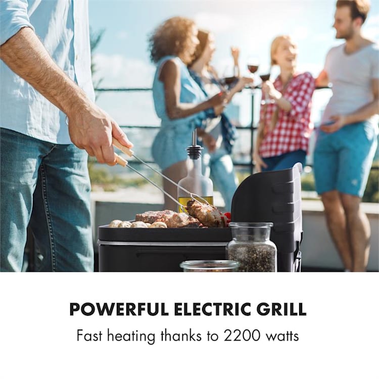 Porterhouse Elektrogrill 2200W Antihaft-Grillfläche schwarz