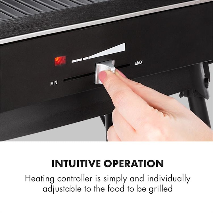Porterhouse Elektrogrill 2200W Antihaft-Grillfläche schwarz