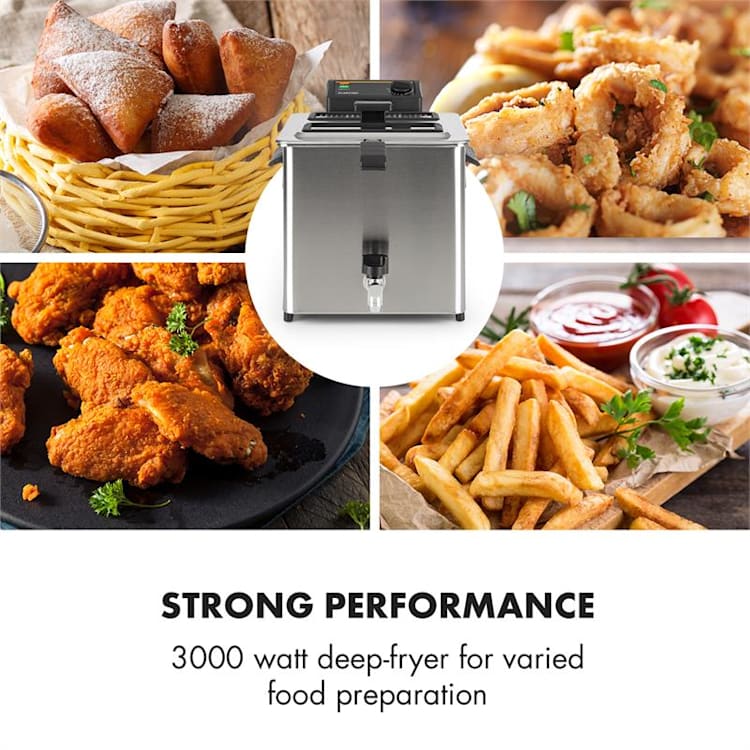 Family Fry, fritőz, 3000 W, Oil Drain technológia, rozsdamentes acél, ezüst
