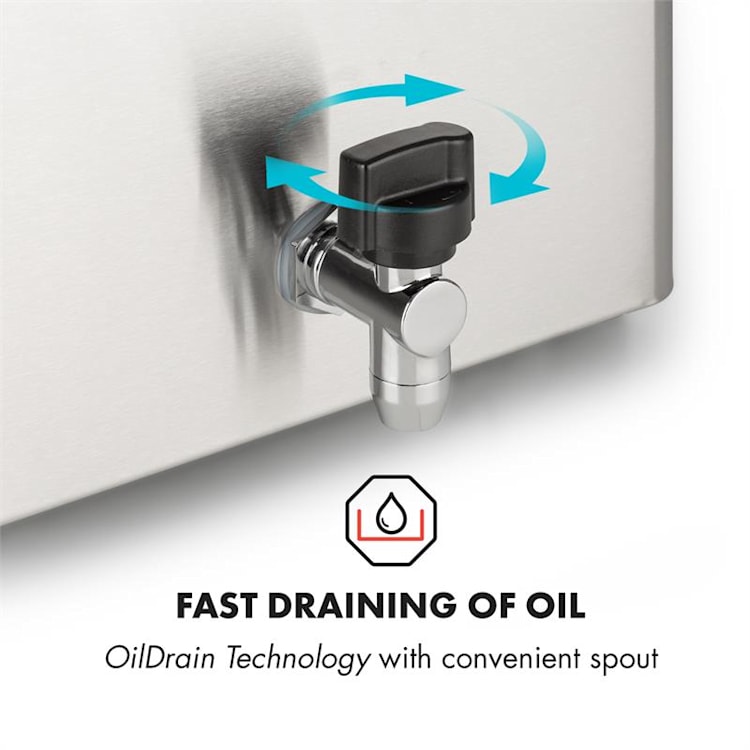 Family Fry, fritőz, 3000 W, Oil Drain technológia, rozsdamentes acél, ezüst