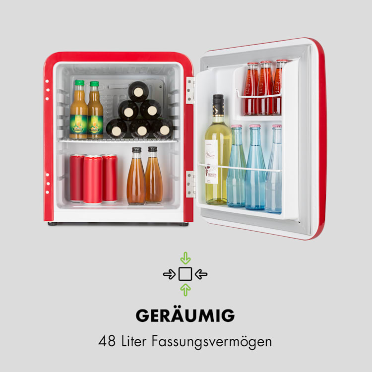 Audrey Mini Retro-Kühlschrank 48l 2 Ebenen 48 Ltr | Rot
