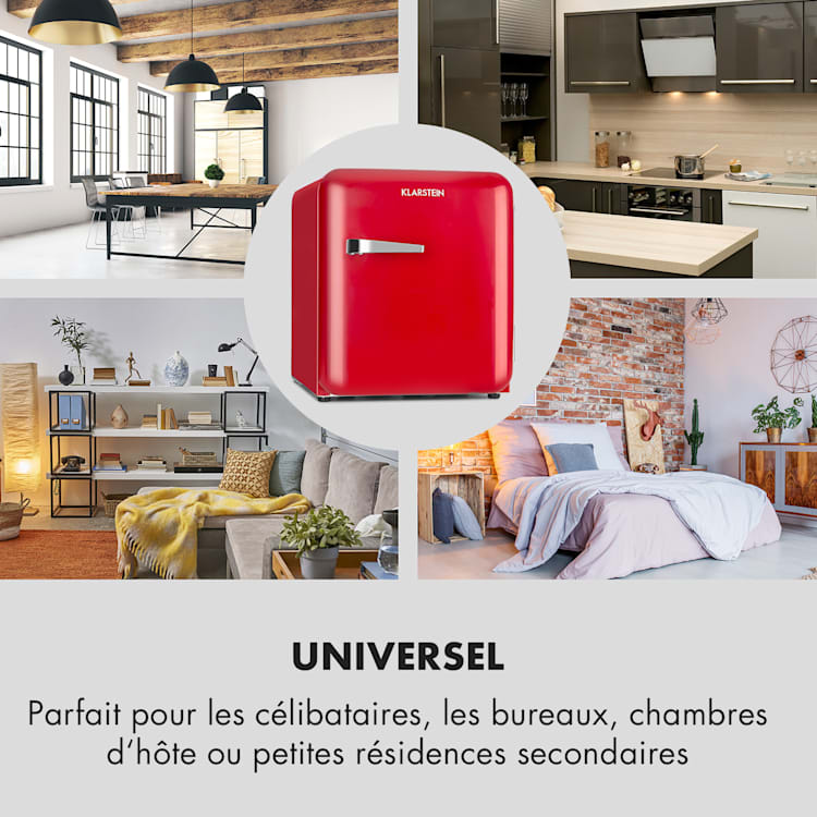 Audrey Mini retro koelkast 48 liter 2 niveaus 48 ltr | Rood