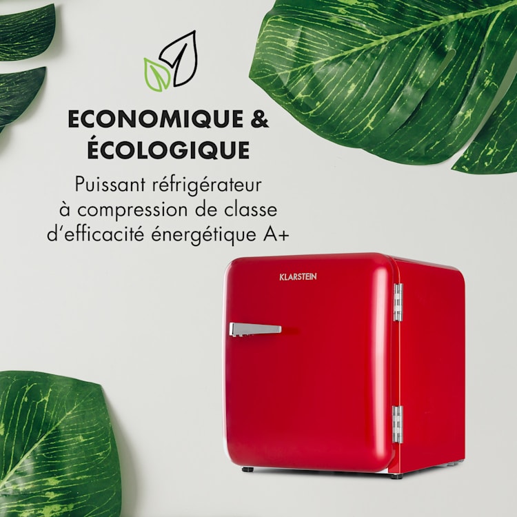 Audrey Mini retro koelkast 48 liter 2 niveaus 48 ltr | Rood