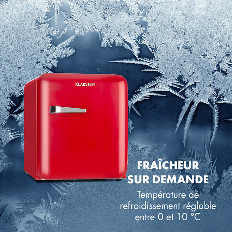 Audrey Mini retro koelkast 48 liter 2 niveaus 48 ltr | Rood