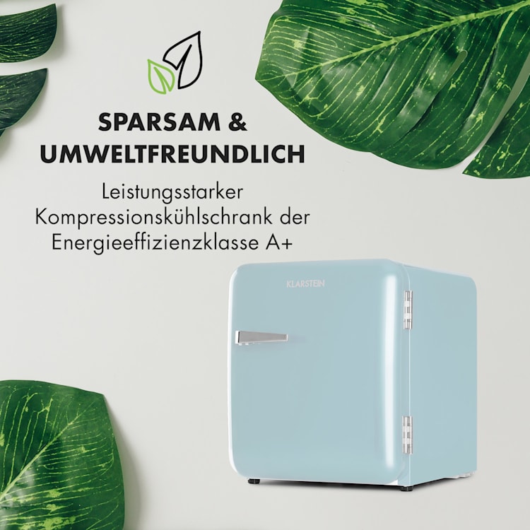 Audrey Mini Retro-Kühlschrank 48l 2 Ebenen Pastellblau