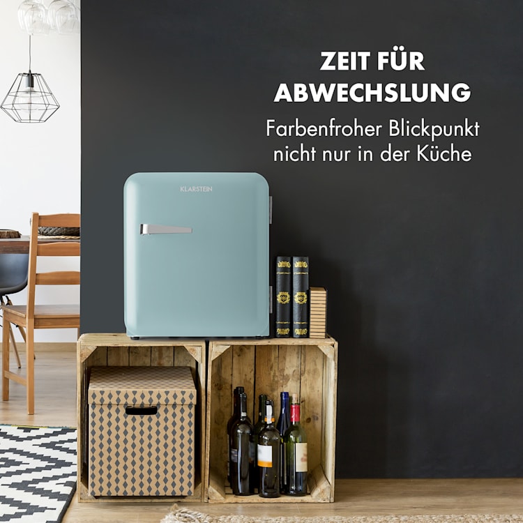Audrey Mini Retro-Kühlschrank 48l 2 Ebenen Pastellblau