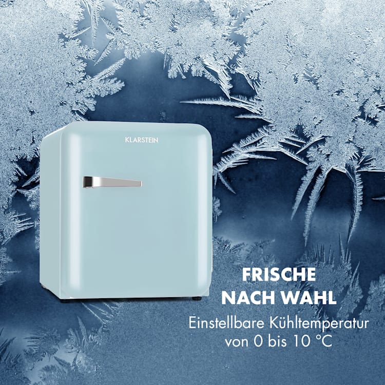 Audrey Mini Retro-Kühlschrank 48l 2 Ebenen Pastellblau