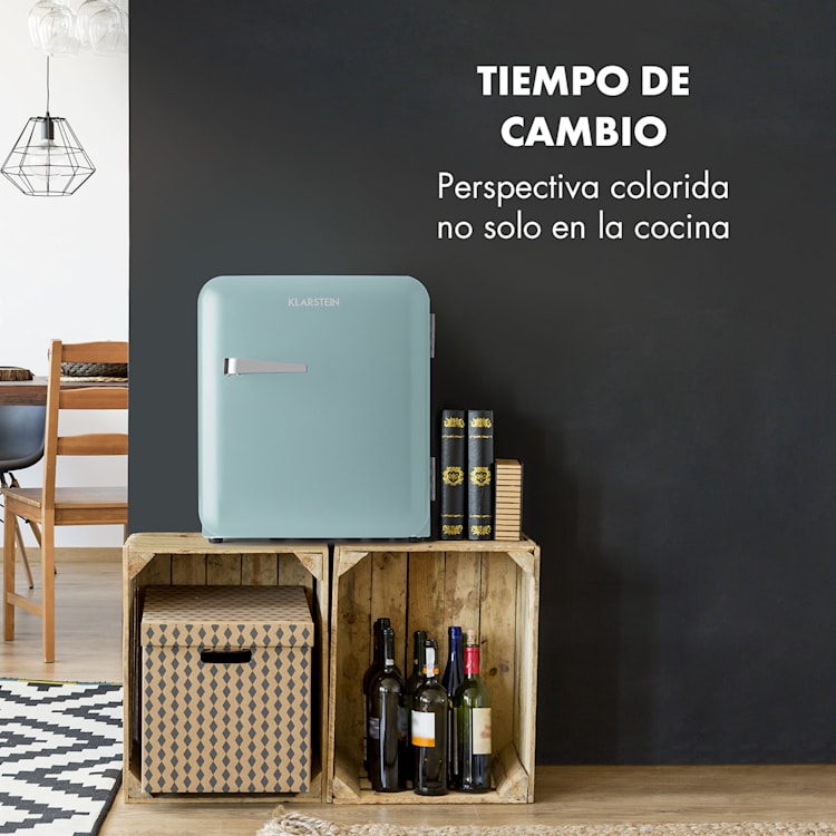 Mini nevera retro Audrey 48 L 2 niveles Azul Pastel