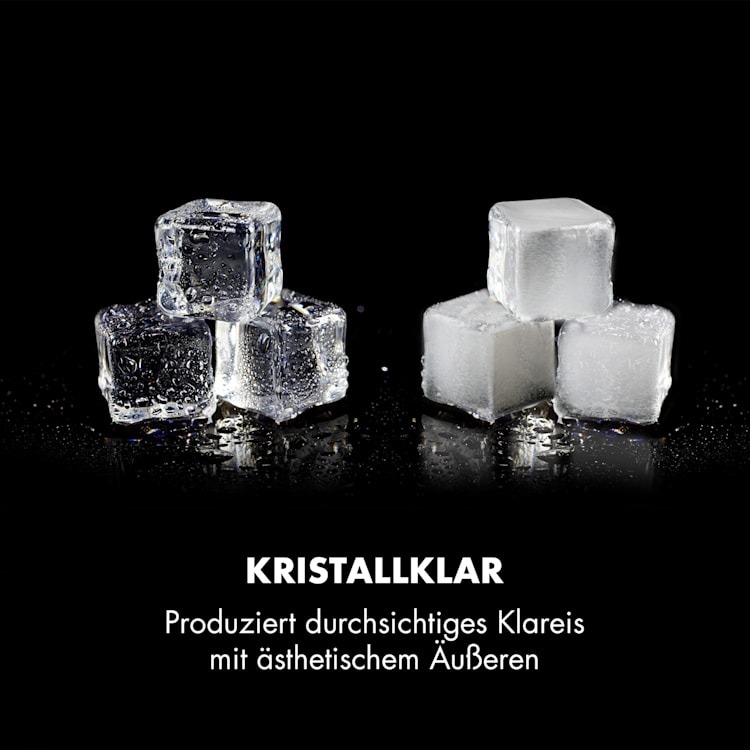 Clearcube Eiswürfelmaschine Klareis 13kg/24h Edelstahl schwarz