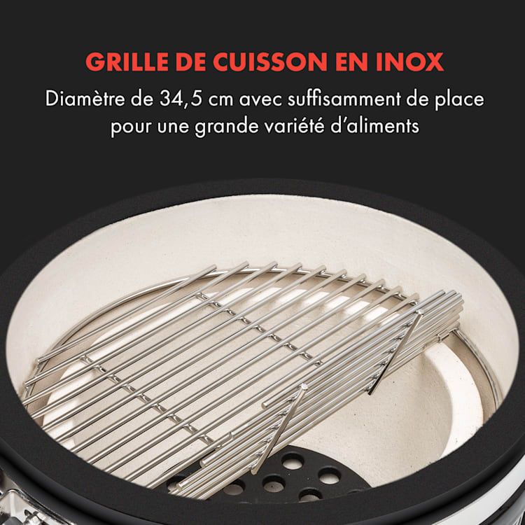 Queensize Barbecue Kamado grille cuisson inox - noir