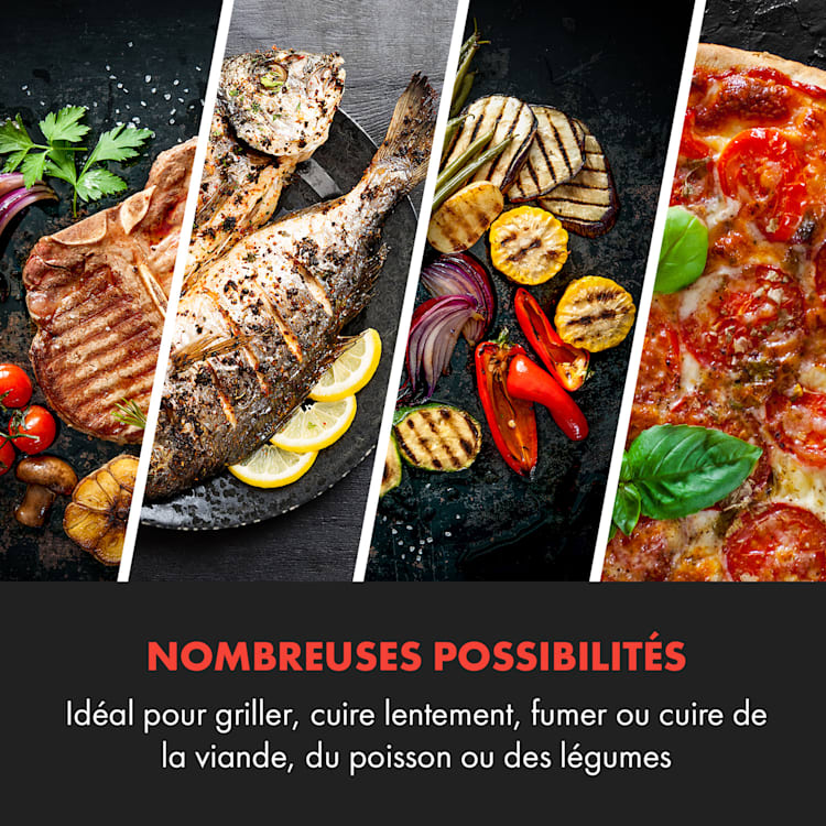 Queensize Barbecue Kamado grille cuisson inox - noir