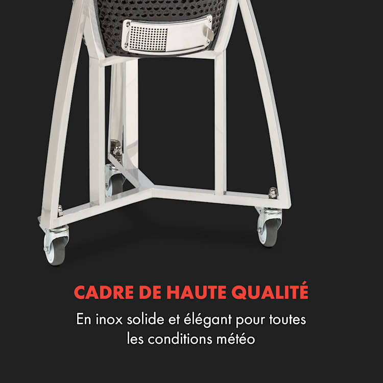 Queensize Barbecue Kamado grille cuisson inox - noir