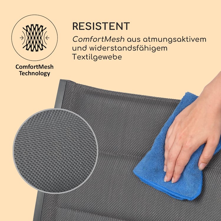 Torremolinos Gartenstühle 2 St. Aluminium ComfortMesh dunkelgrau