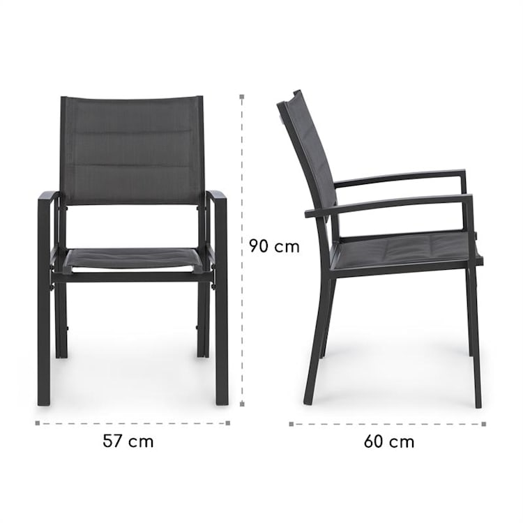 Torremolinos Gartenstühle 2 St. Aluminium ComfortMesh dunkelgrau