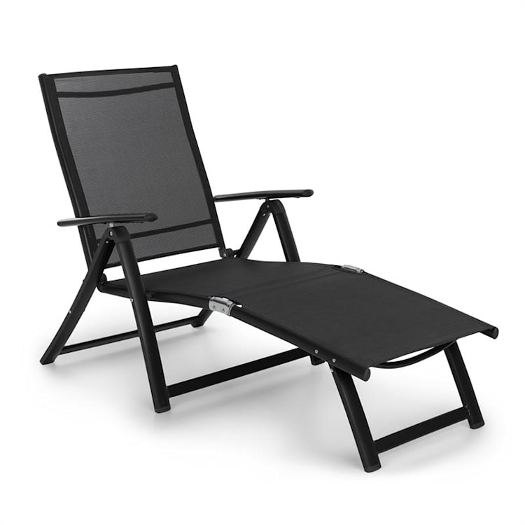 Pomporto Lounge, leżak ogrodowy, PVC, PE, aluminium, 7 pozycji, antracyt Antracyt