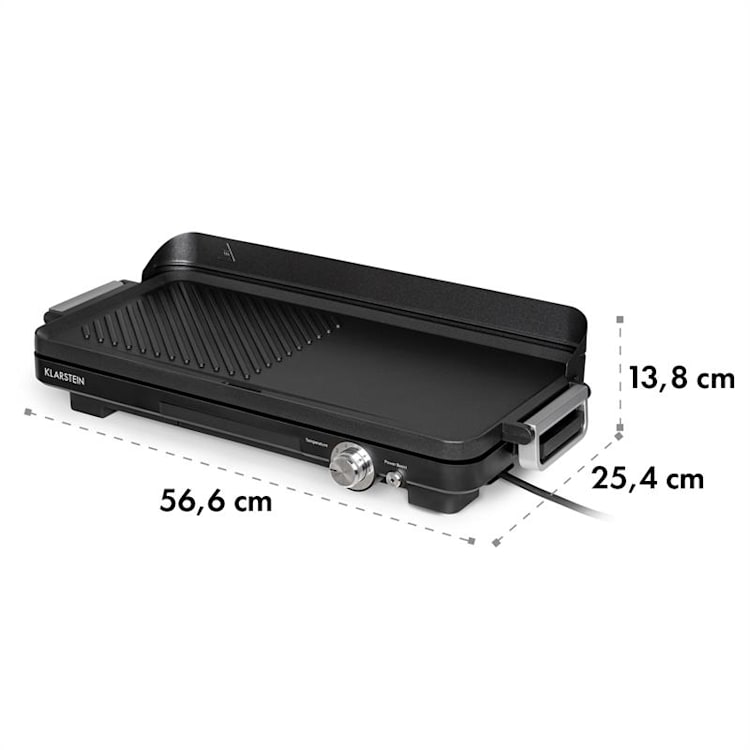 Charleroi Turbo, elektryczny grill stołowy, 2000 W, koncepcja DuoGrill, czarny